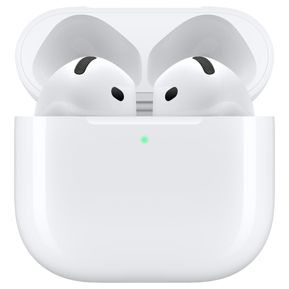 Apple AirPods 4 no estojo de carregamento, modelo sem cancelamento de ruido ativo