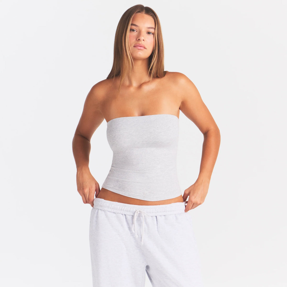 SKIMS — Tube Top Cotton Jersey cinza - original dos EUA, Encomendas USA Ed.002