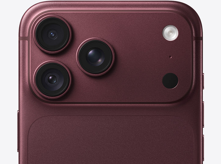 iPhone 18 Pro Max 256GB na cor burgundy, visto de frente e de costas